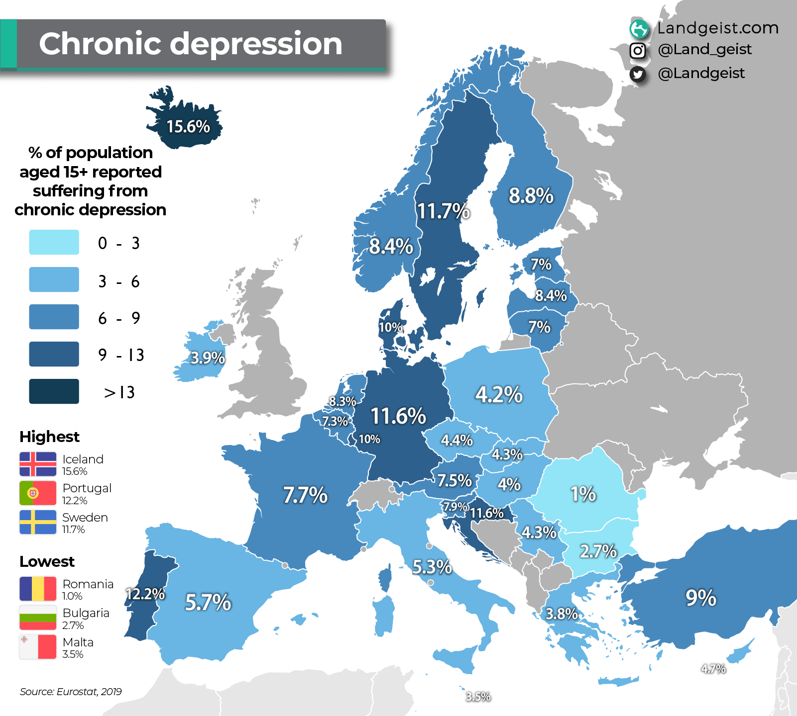 Depression Europe Map