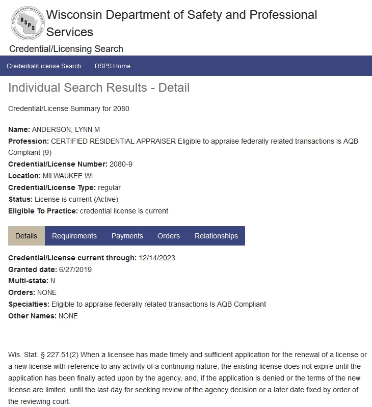 Qualifications Landhaus Appraisals