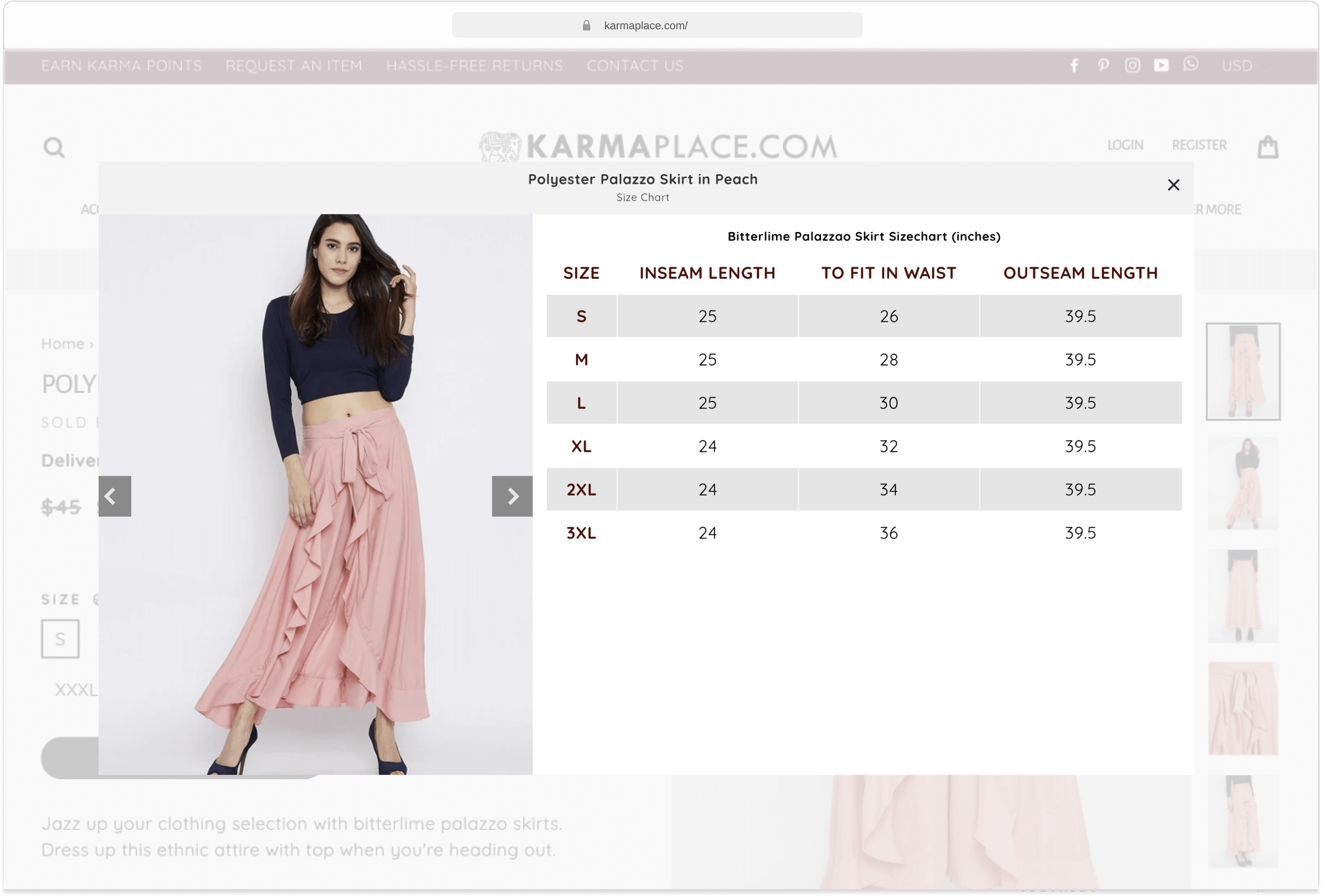 Add a size chart to product pages  Shopify Help Center