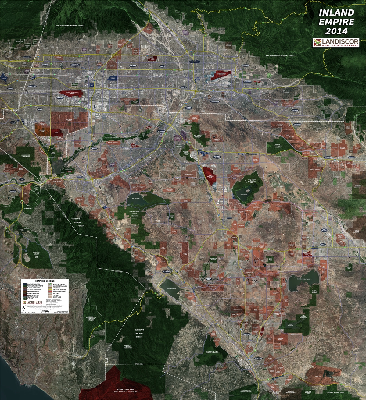Rolled Poster Map Inland Empire Landiscor Real Estate Mapping