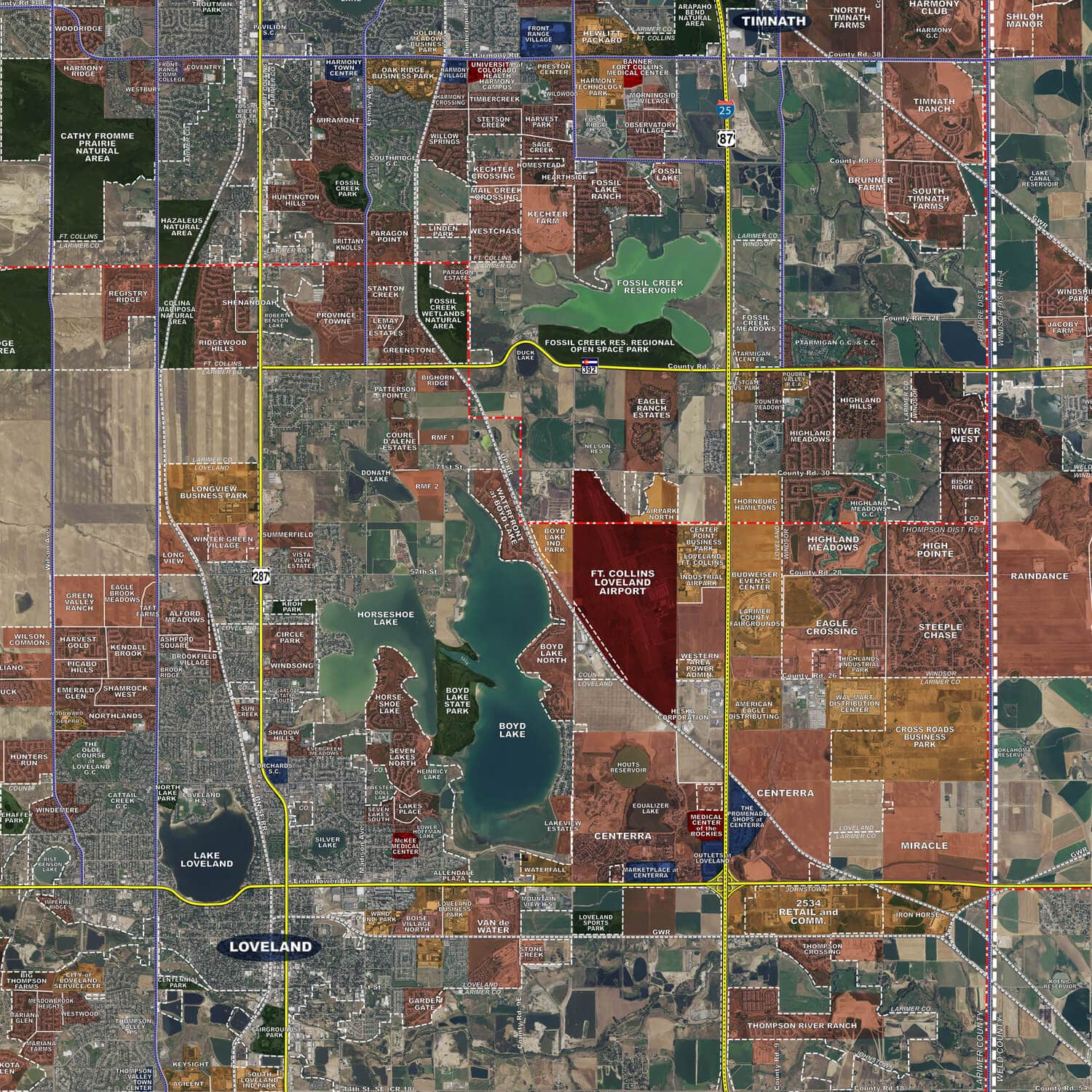 Northern Front Range Rolled Aerial Map Landiscor Real Estate Mapping
