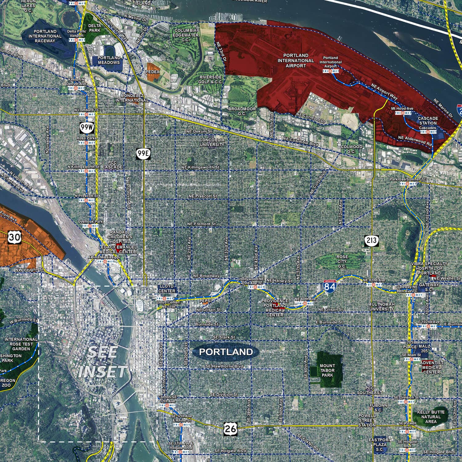 Portland Aerial Wall Mural Landiscor Real Estate Mapping