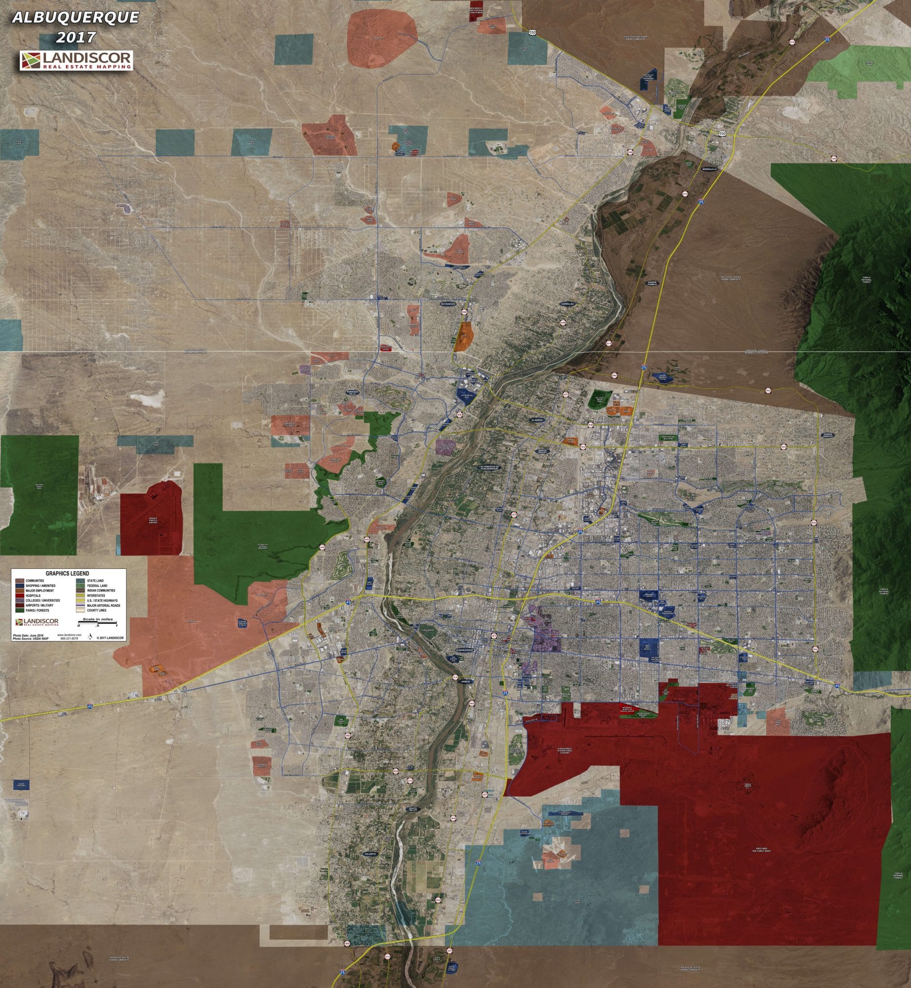 Albuquerque Rolled Aerial Map Landiscor Real Estate Mapping
