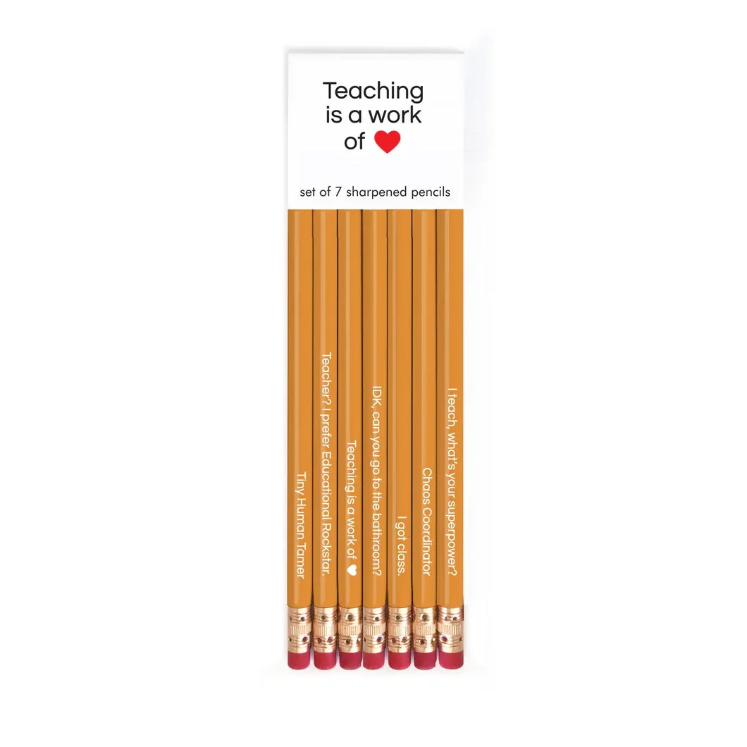 Teaching is a Work of Heart Pencil Set Landmarks Unlimited