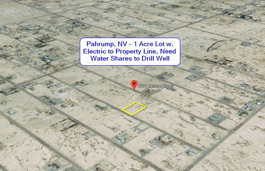 Pahrump, NV 1 Acre Lot w. Electric to Property Line, Manufactured