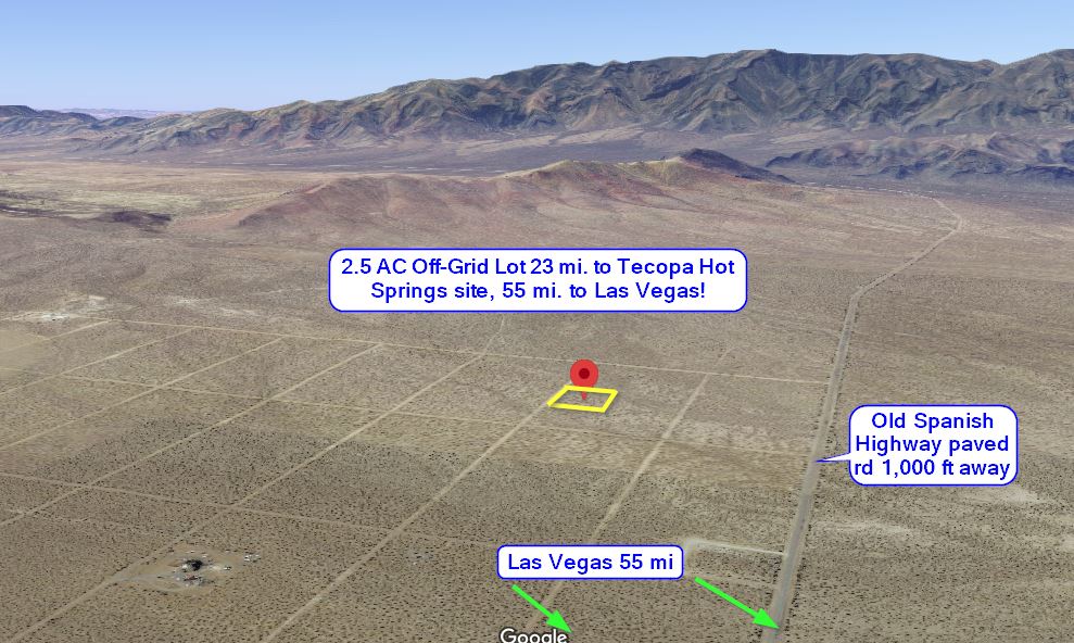 Charleston View, CA 2.5 AC OffGrid Lot, 55 mi. to Las Vegas
