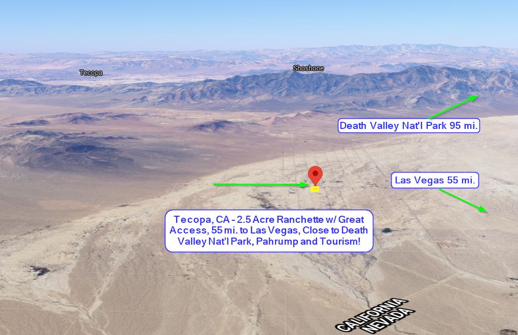 Tecopa, CA 2.5 Acre Ranchette w/ Great Access, 55 mi. to Las Vegas, Close to Death Valley Nat
