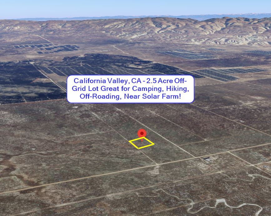 California Valley, CA HUGE 3 Acre OffGrid Lot Great for Camping