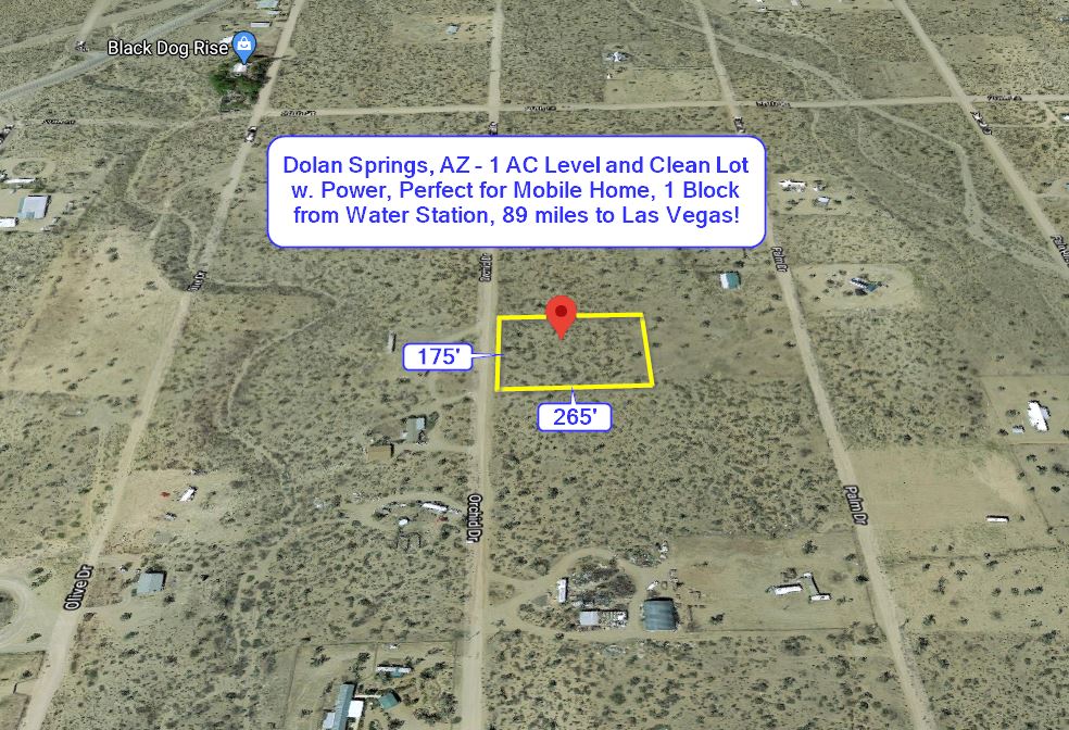 Dolan Springs, AZ Adjoining 1 Acre Level/Clean Lot w. Power for a