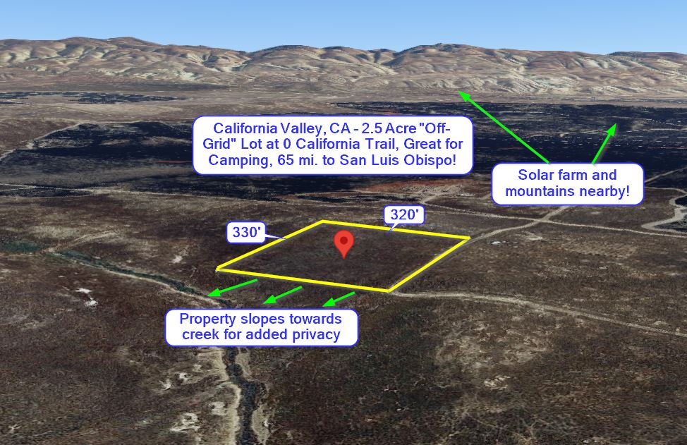 California Valley, CA 2.5 Acre “OffGrid” Lot at 0 California Trail
