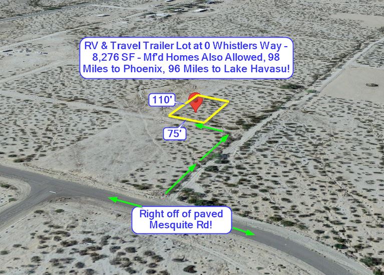 Salome, AZ RV & Travel Trailer Lot 272 at 0 Whistlers Way 8,276 SF