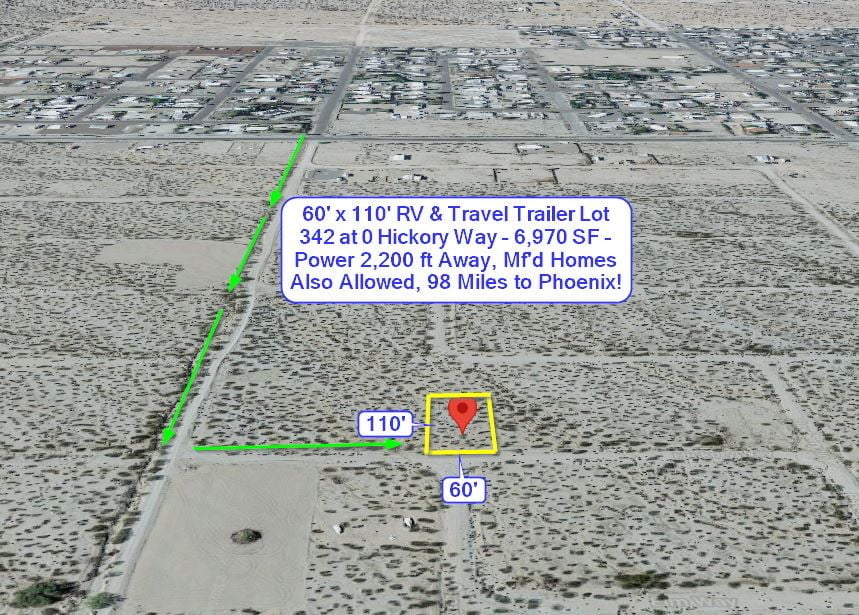 Salome, AZ 60′ x 110′ RV & Travel Trailer Lot 342 at 0 Hickory Way