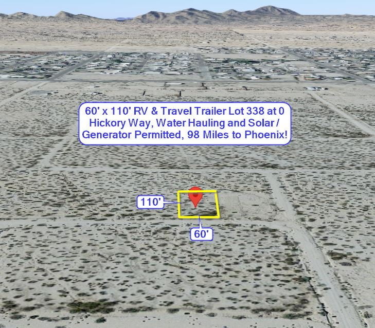 Salome, AZ 60′ x 110′ RV & Travel Trailer Lot 338 at 0 Hickory Way