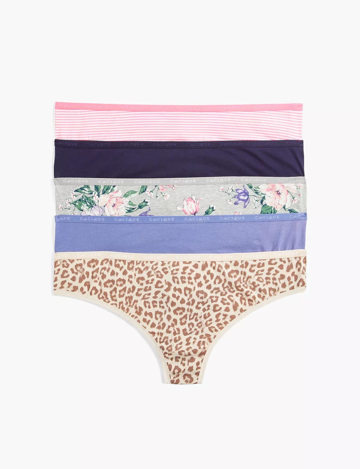 PANTY PACK Cotton Wide Side Thongs | LaneBryant