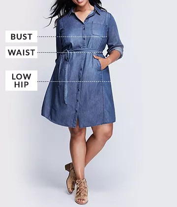 Size Charts & Measurements for Plus Sizes | Lane Bryant
