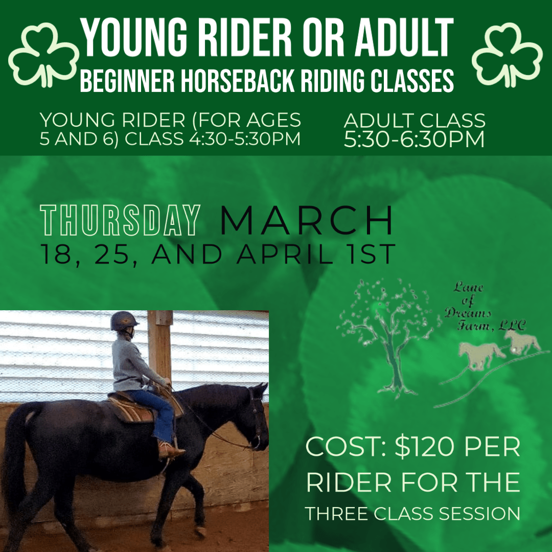 New March Classes Lane of Dreams Farm