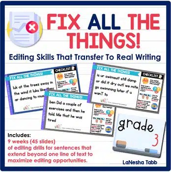 3rd Grade Editing Practice - LaNesha Tabb - Writing Educator, Author