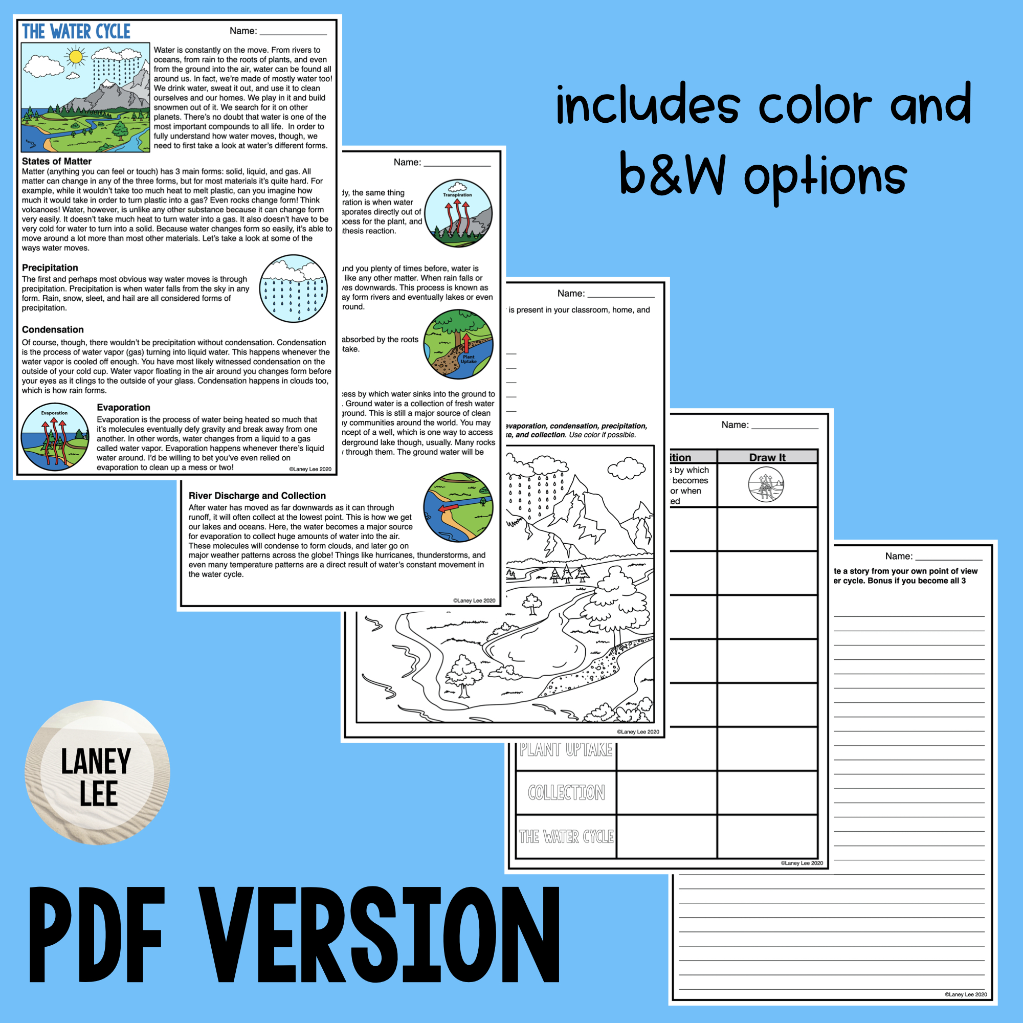 The Water Cycle Reading Comprehension Worksheets