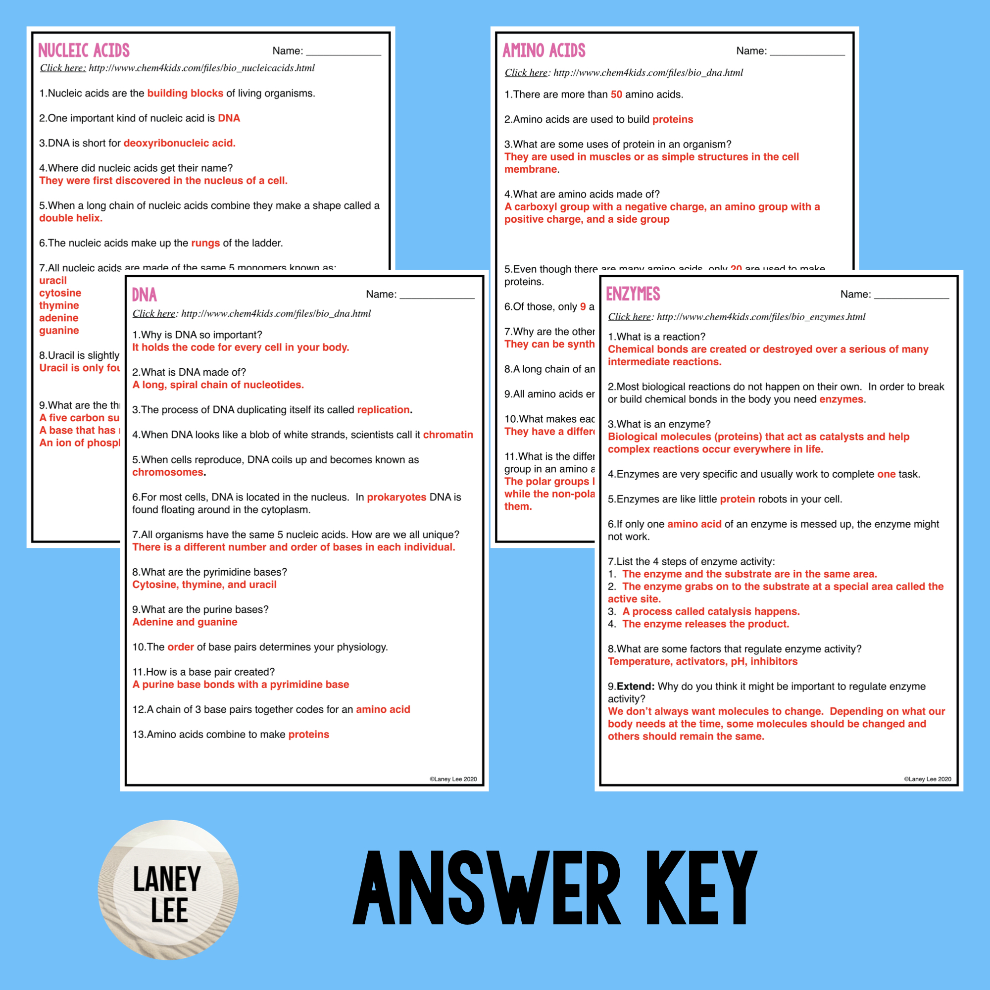 Emergency Sub Plans: DNA Webquest (PDF & Digital) - Laney Lee