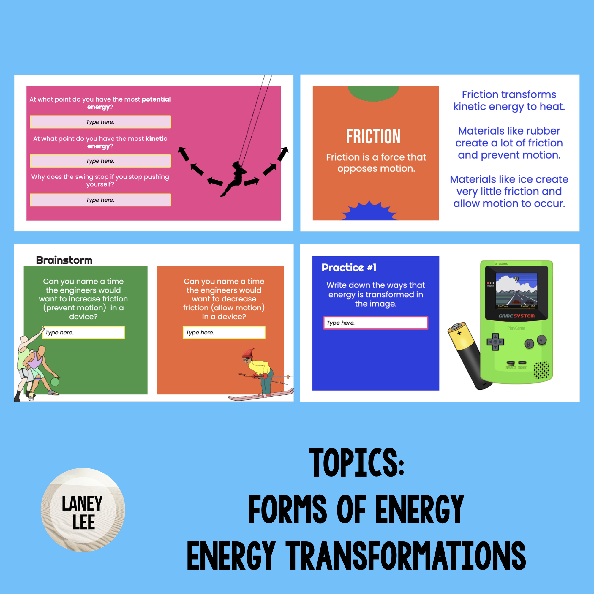 Energy Transformations Google Slides Presentation Laney Lee