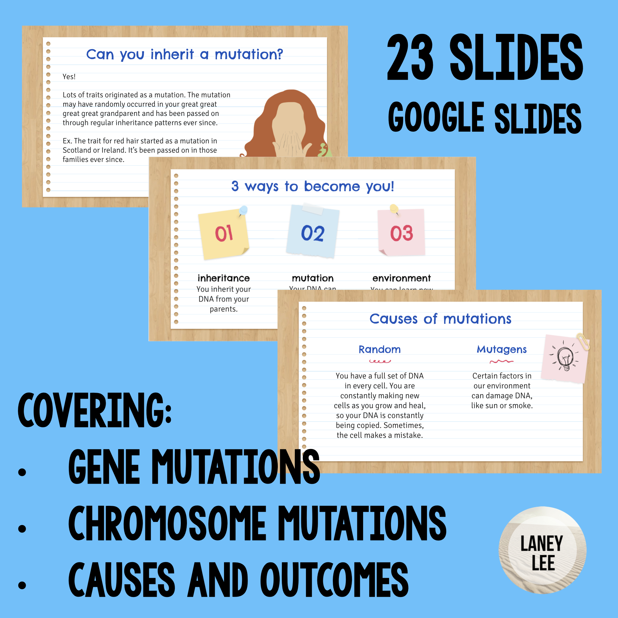 DNA Mutations Presentation Google Slides Laney Lee