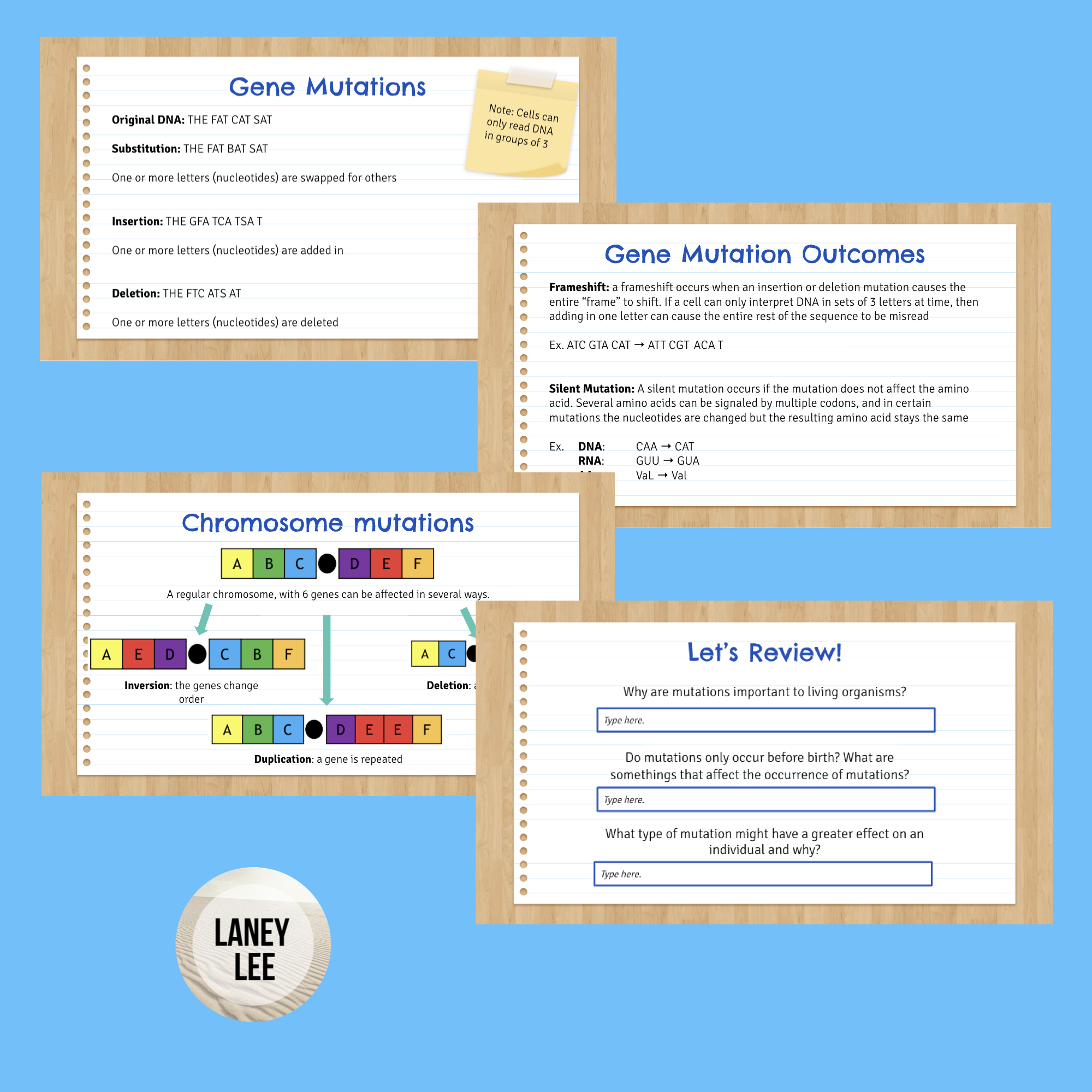 DNA Mutations Presentation Google Slides Laney Lee