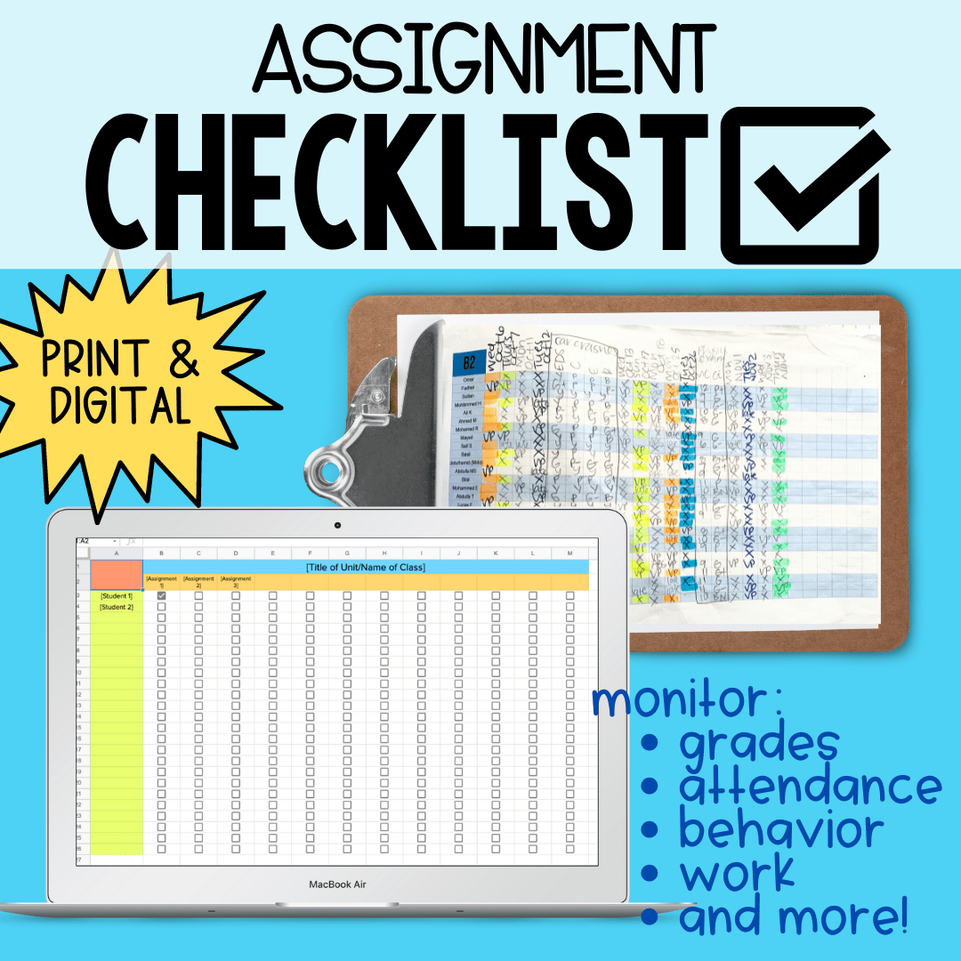 FREE Assignment Checklist Template Laney Lee