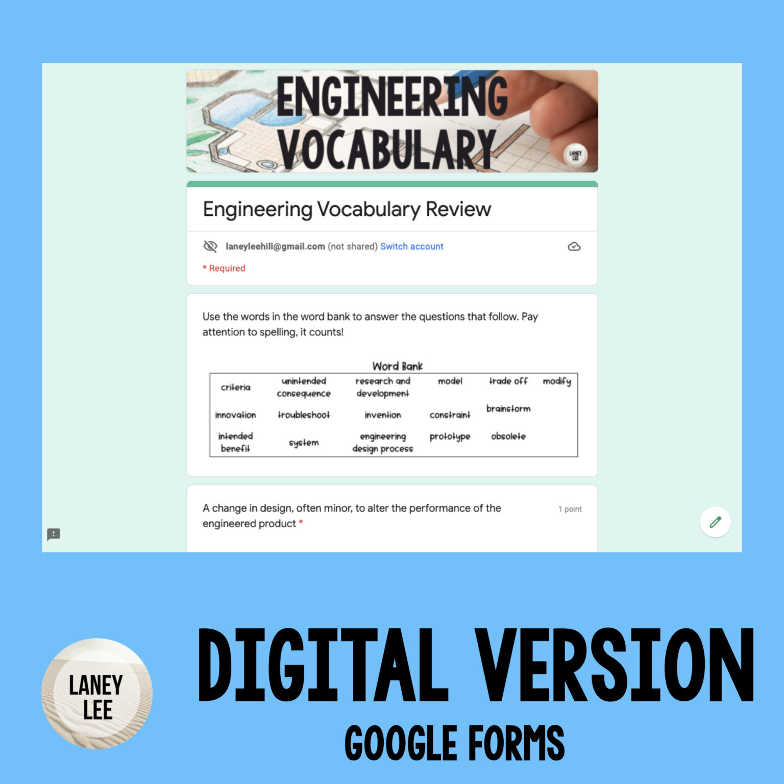 Engineering Vocabulary Puzzle Laney Lee