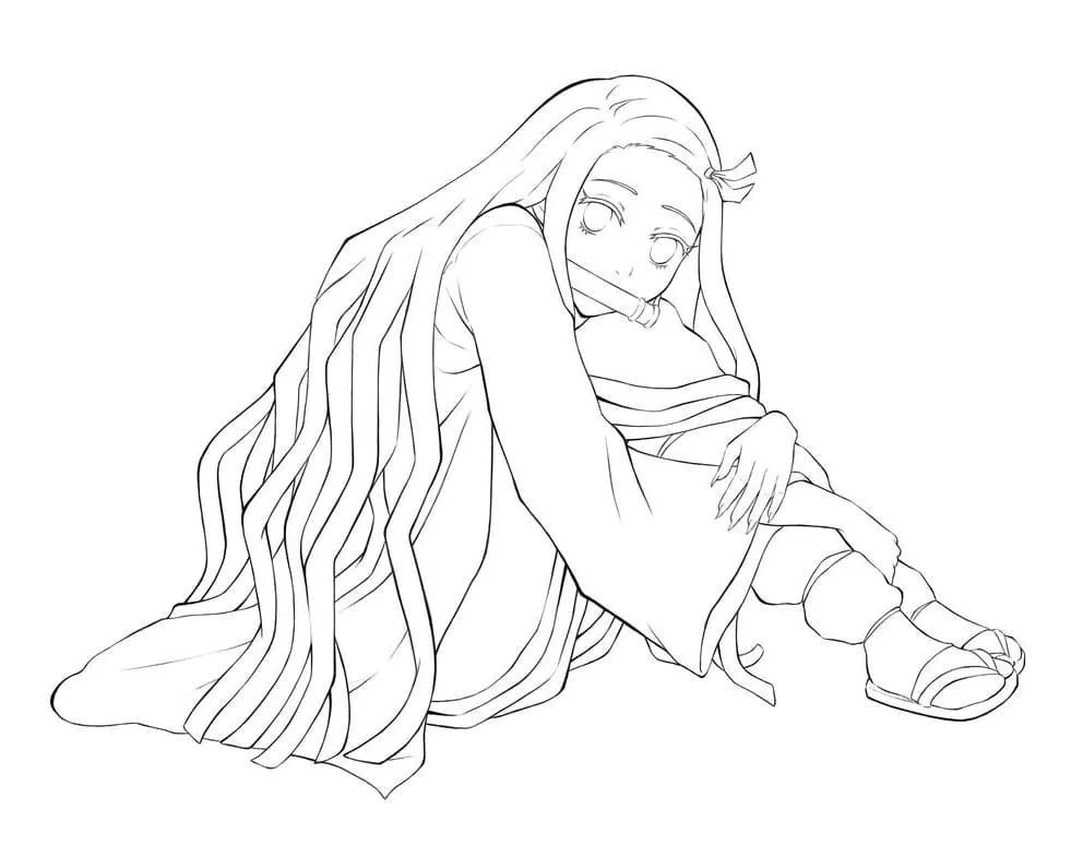 Nezuko Coloring Pages to Print Free Printable Coloring Pages