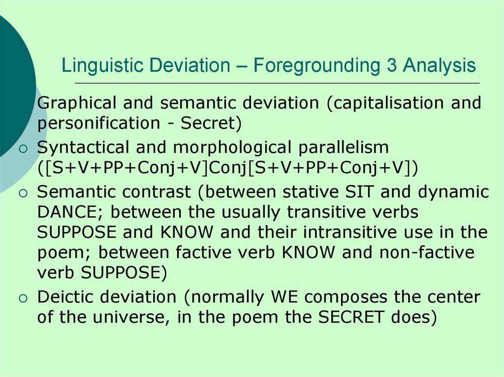 The Use Of Linguistic Deviation In Standard English