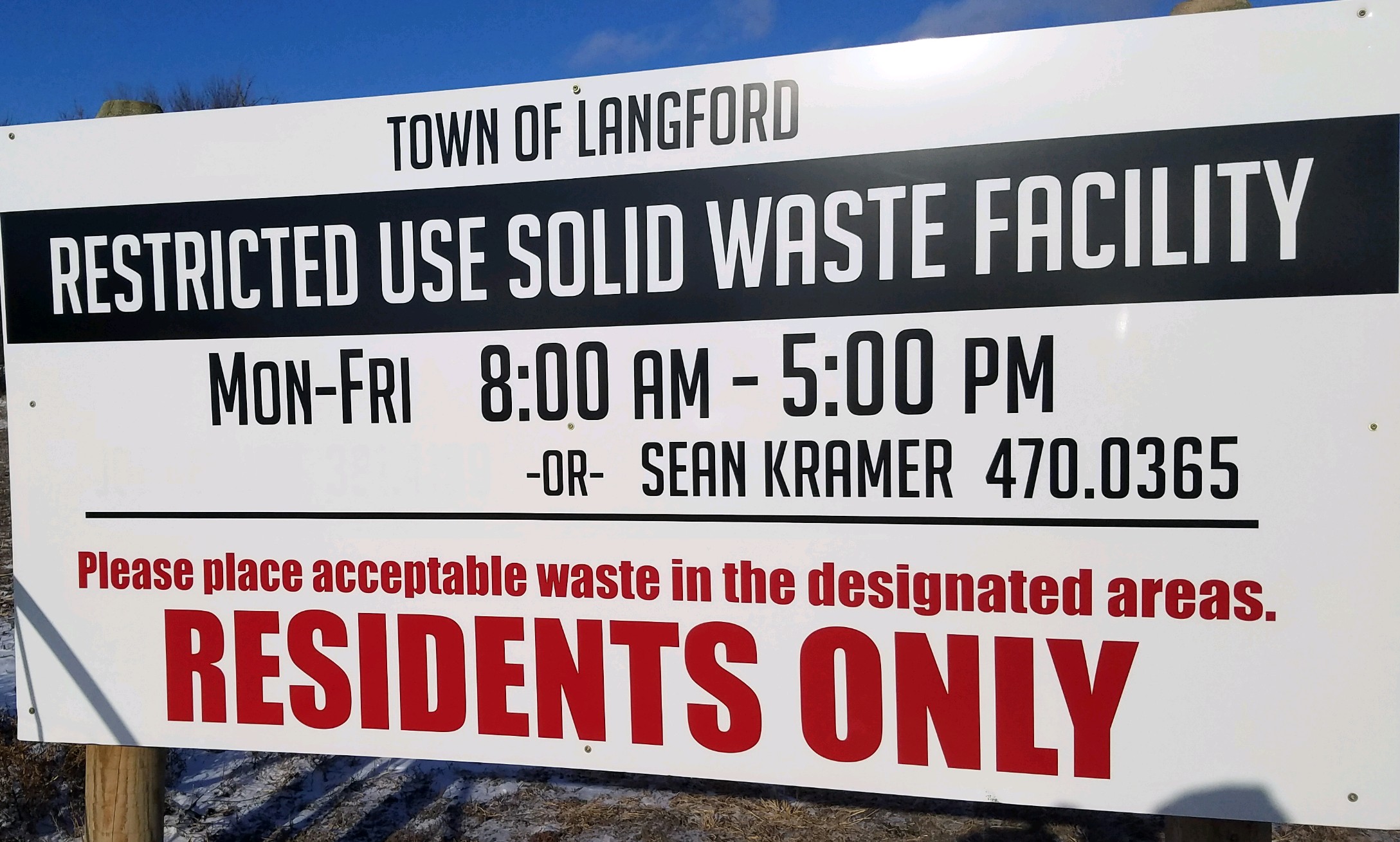 Garbage, Recycling, and Rubble Site Langford, South Dakota