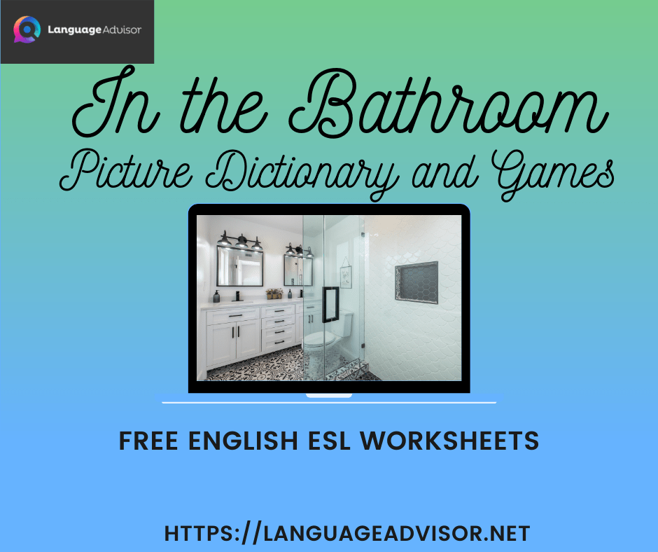 In the Bathroom Worksheets on Vocabulary Language Advisor