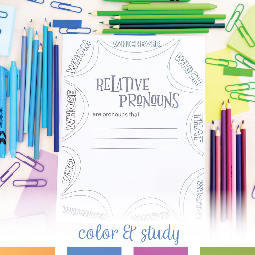 Relative Pronouns & Indefinite Pronouns Worksheets & Note Sheets