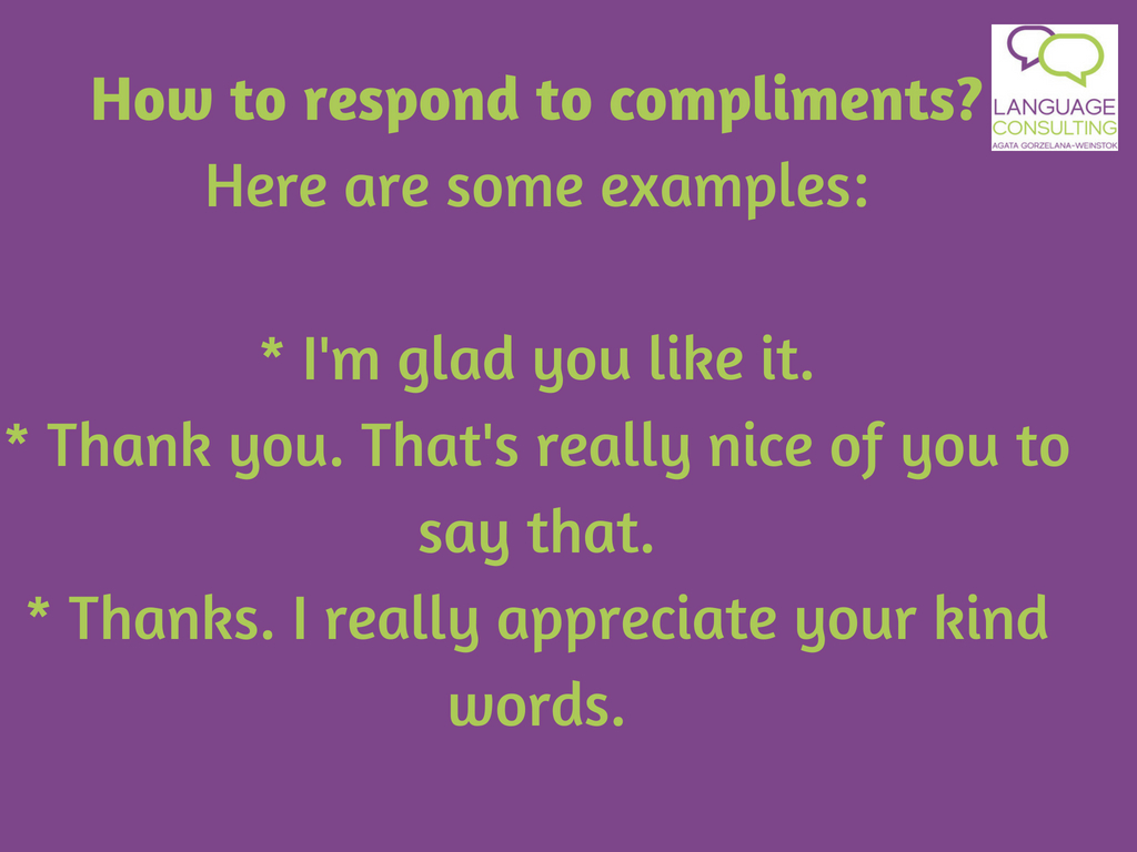 Compliments how to respond Language Consulting