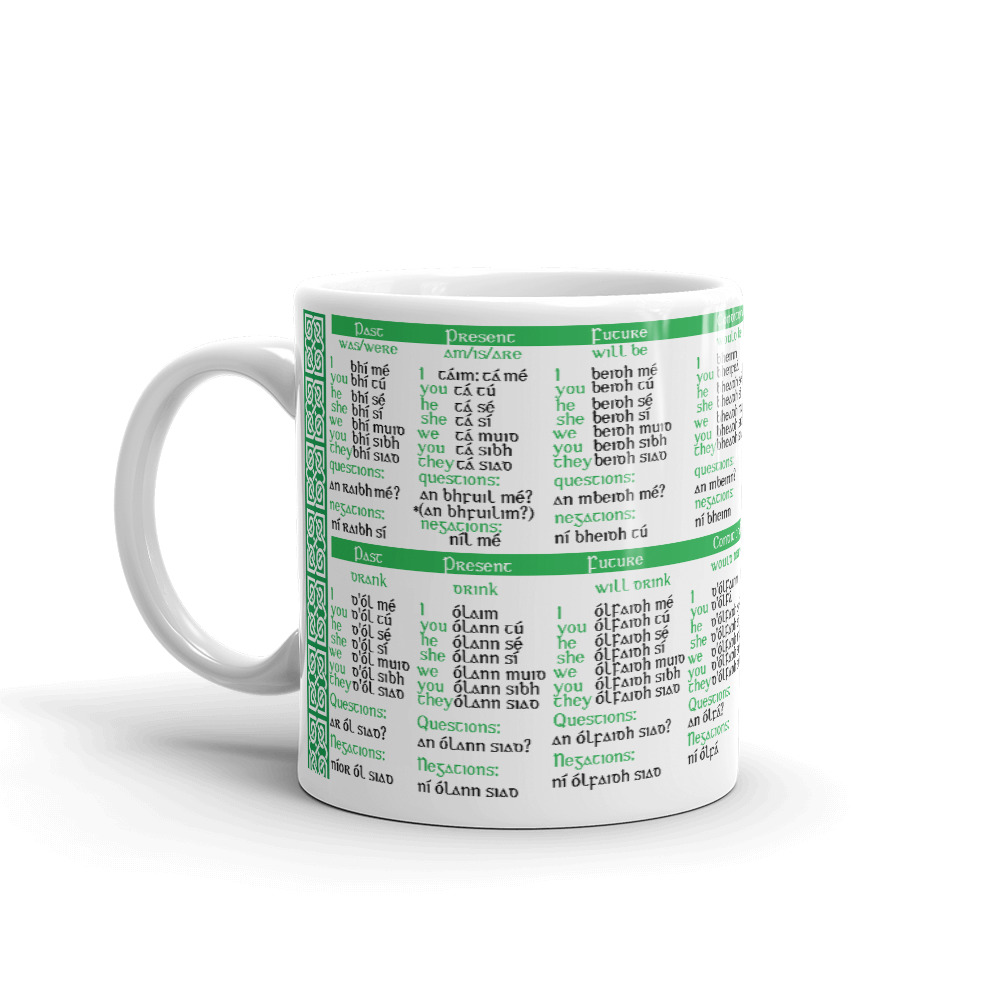 Irish Gaeilge Conjugation Mug Ol And Bi Language Mugs
