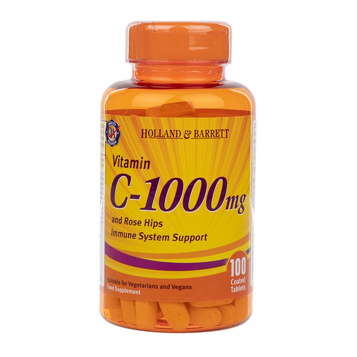 Holland & Barrett Vitamin C with Wild Rose Hips 100 Caplets 1000mg