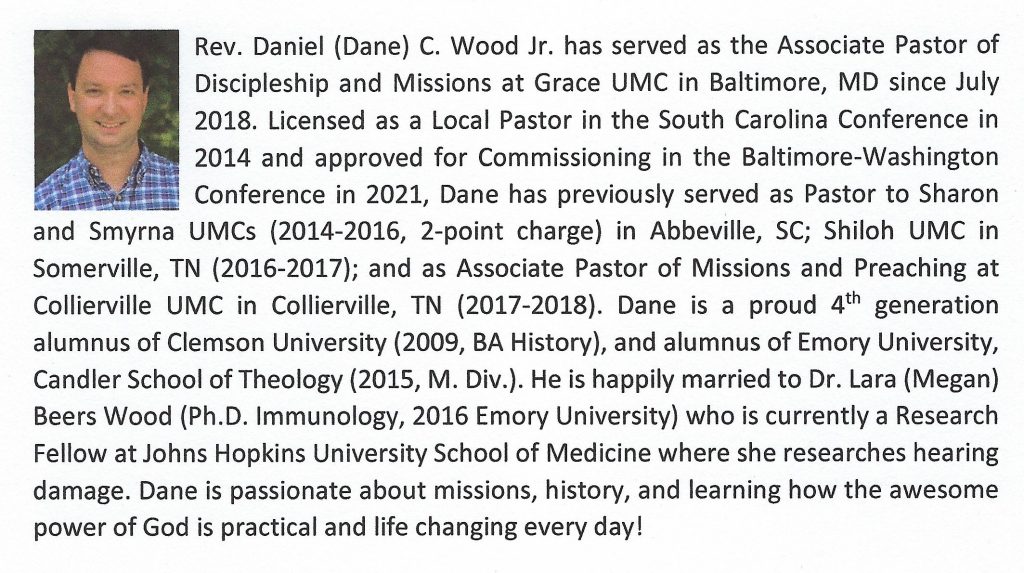 Maryland Calendar Of Events July 28 2023 Pastor Dane Wood! Lansdowne UMC
