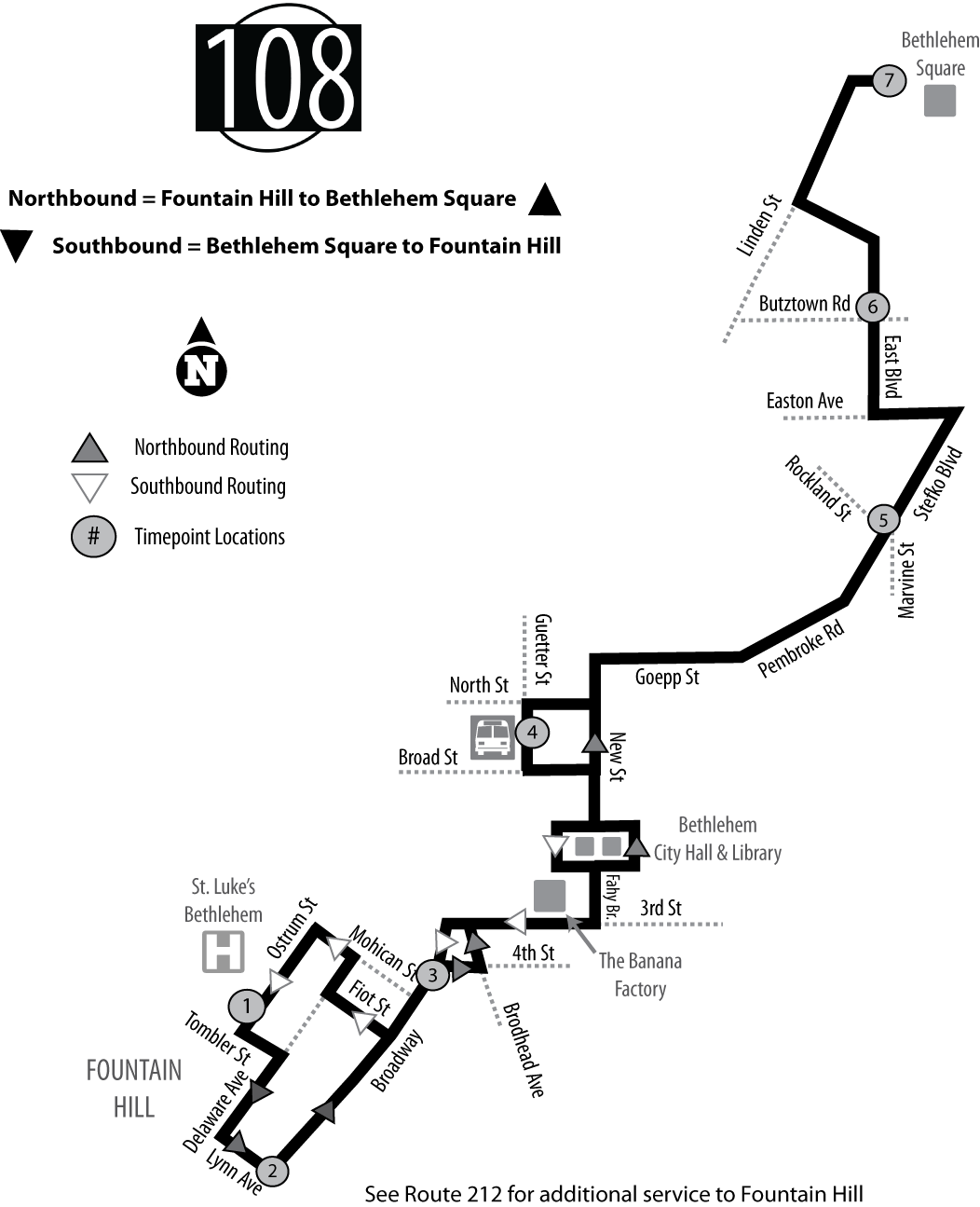 108 Bus Route Schedule LANTA Route 108