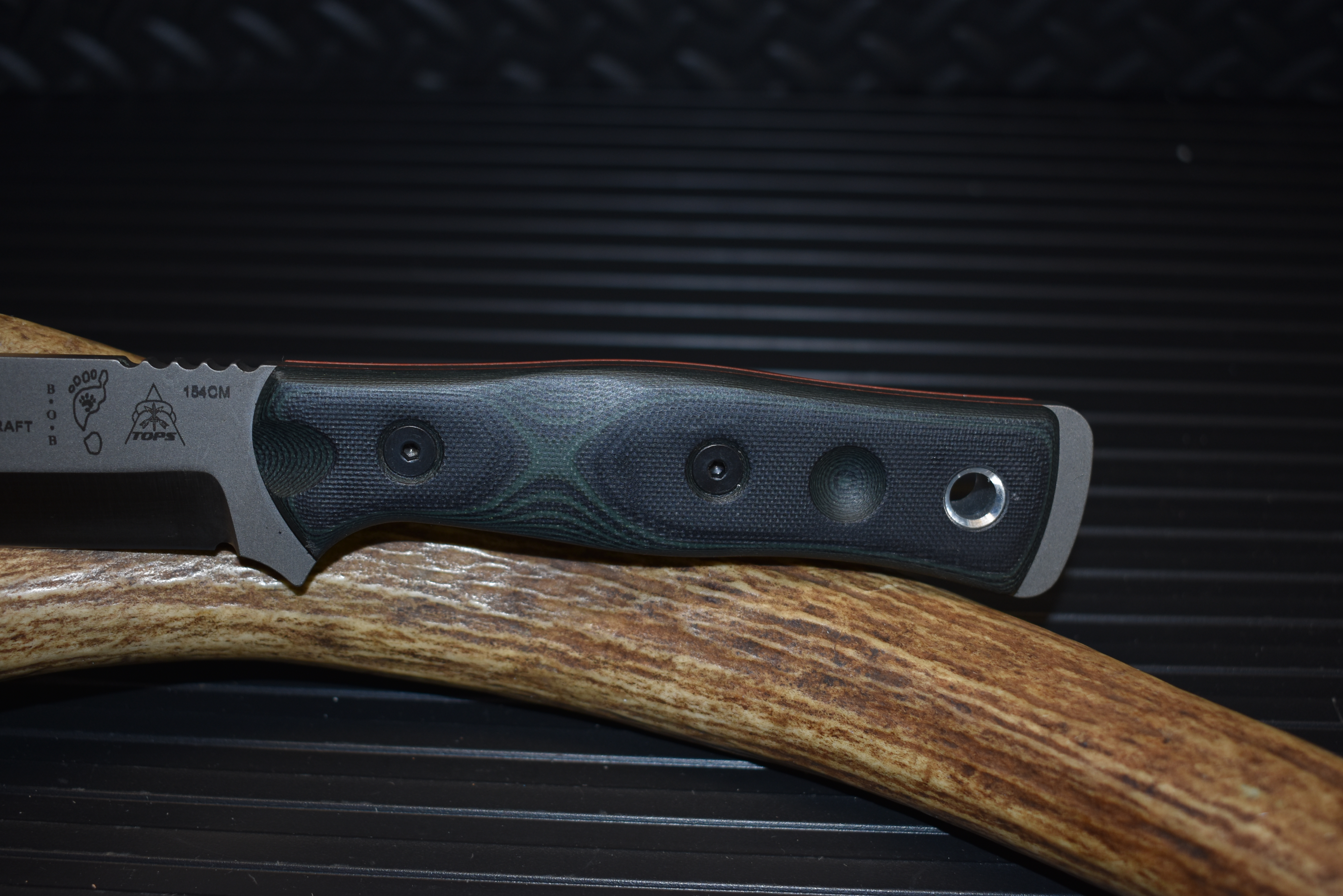 TOPS Fieldcraft BOB 154CM Black/Green G10 LANTAC Knives
