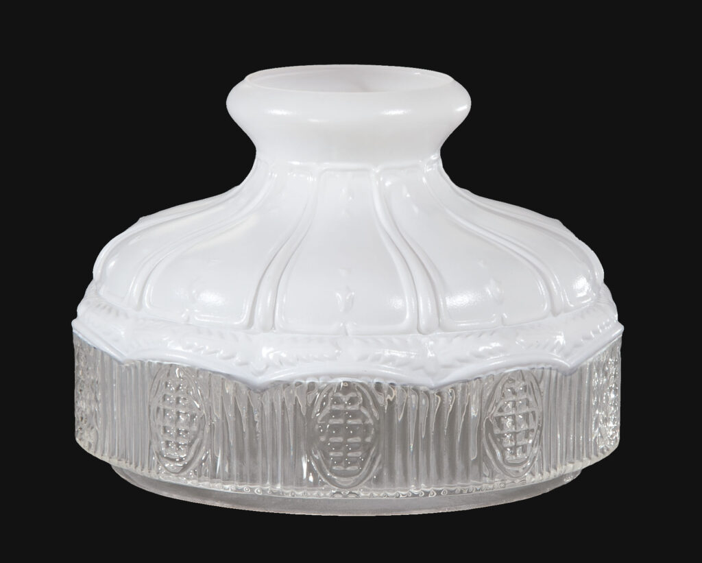 10" Glass Lamp Shade White Top — The Source for Oil Lamps and Hurricane