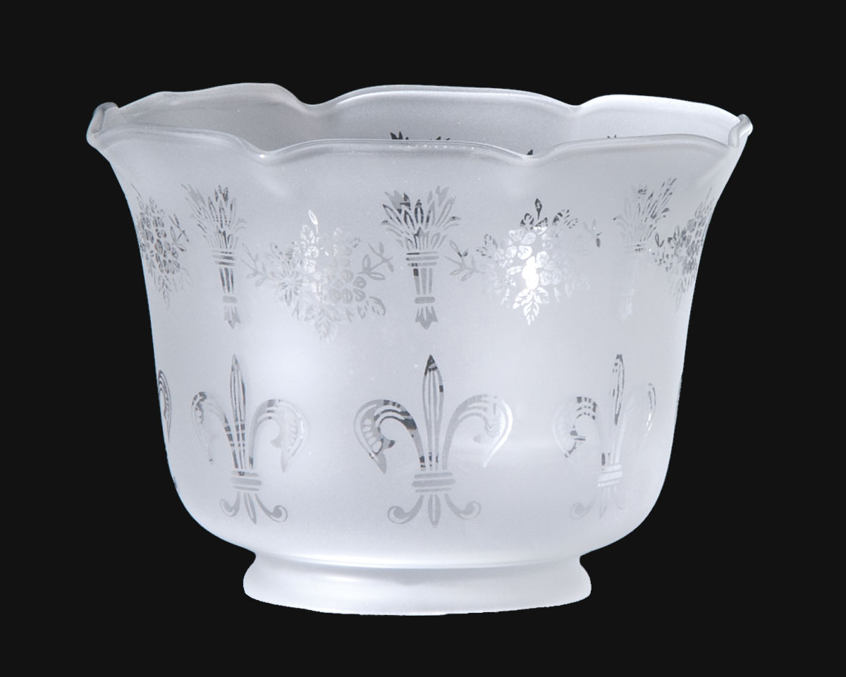 Fleurdelis Etched Gas Shade — The Source for Oil Lamps and Hurricane