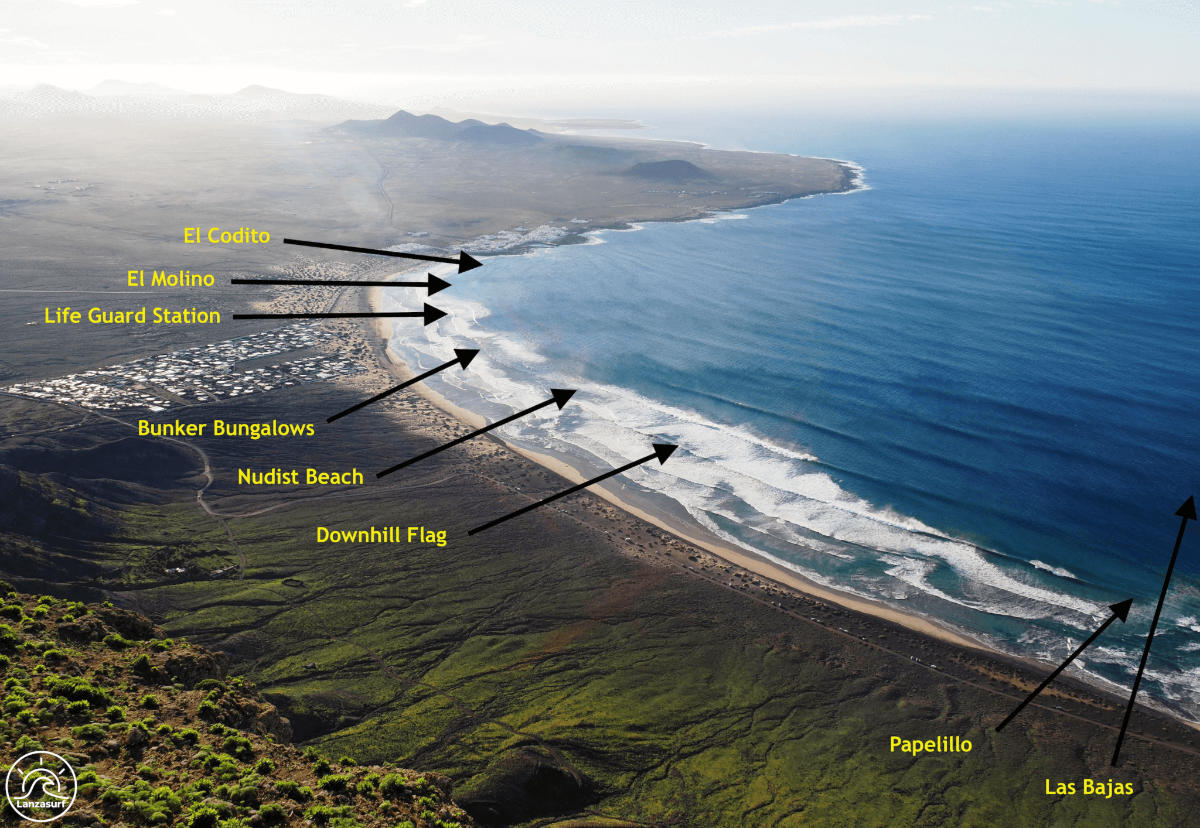 8 Surf spots at Famara Beach, Lanzarote Lanzasurf Surf School & Yoga Camp