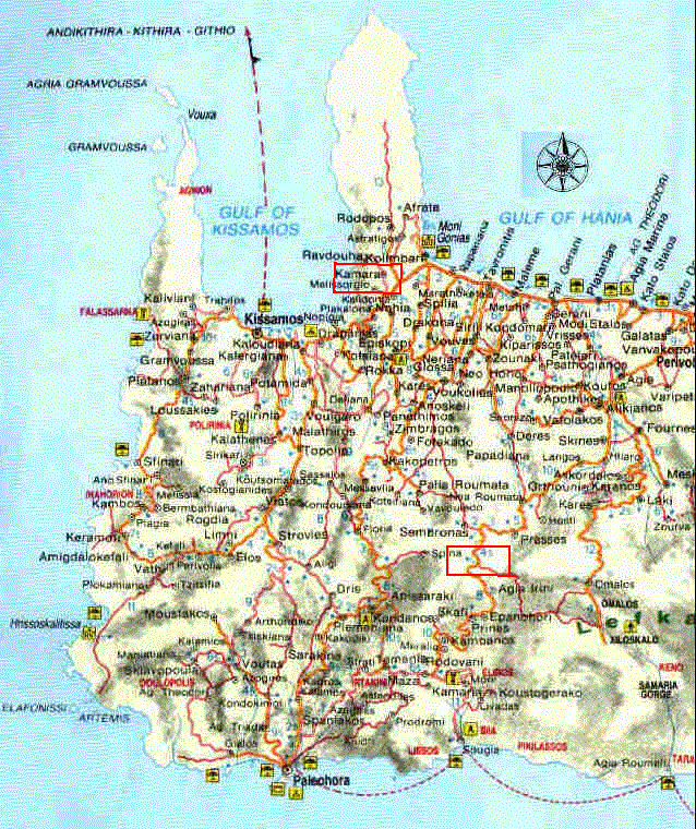 Map of west Crete