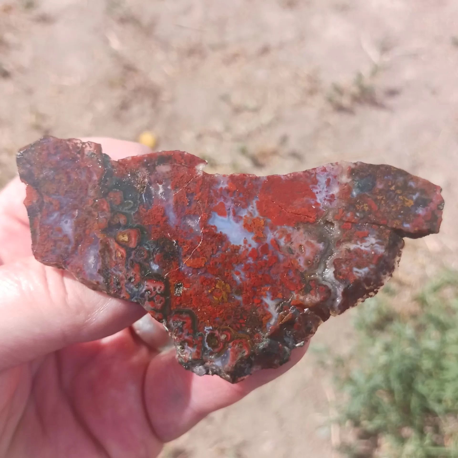 Red Lightning Agate Lapidary Slab