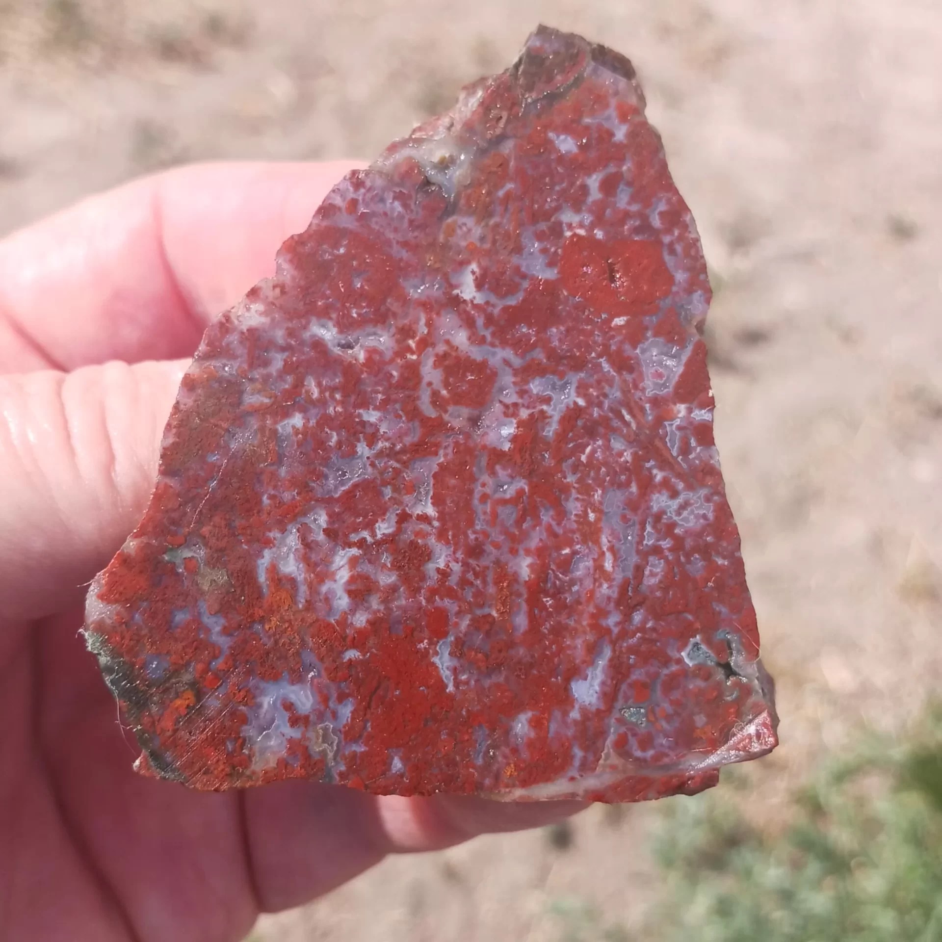 Red Lightning Agate Lapidary Slab