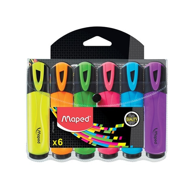 FLUO PEP’S CLASSIC HIGHLIGHTER ASSORTED COLOURS IN POUCH X6 Lápiz