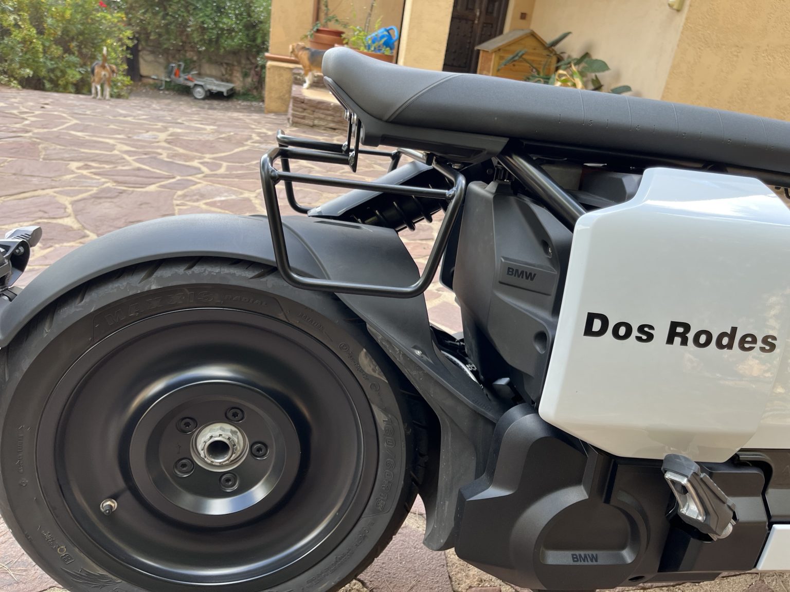 Full set Rear luggage carrier and racks for saddlebags Bmw CE 04 satin