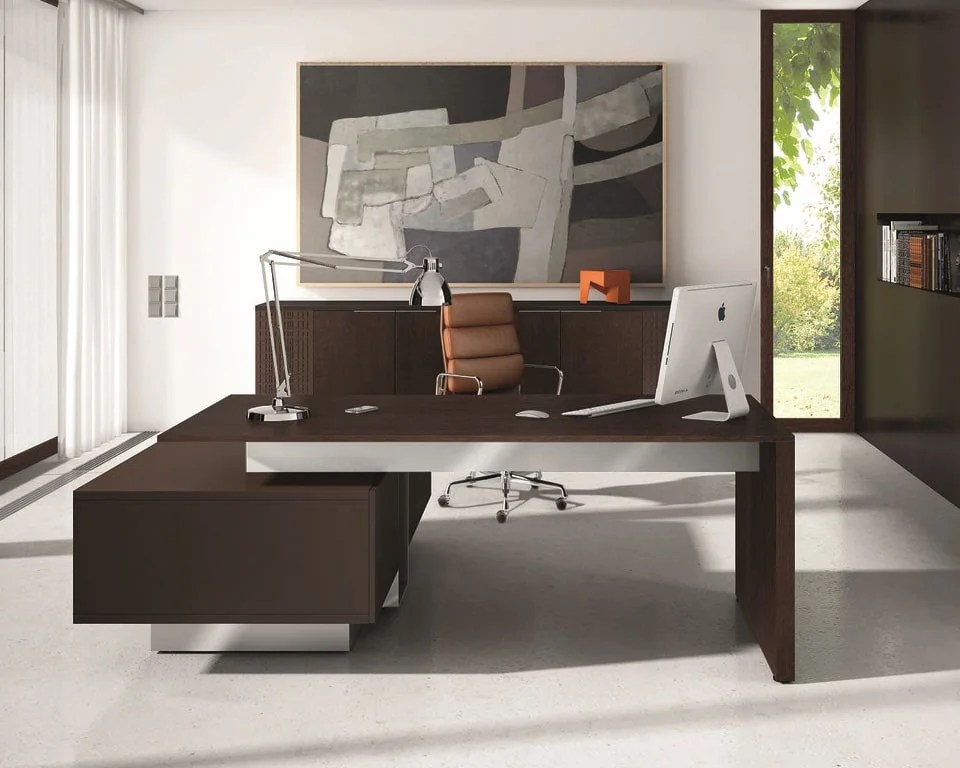 Luxury Real Wood Or Glass Executive Desks Modi 90 is an extra large