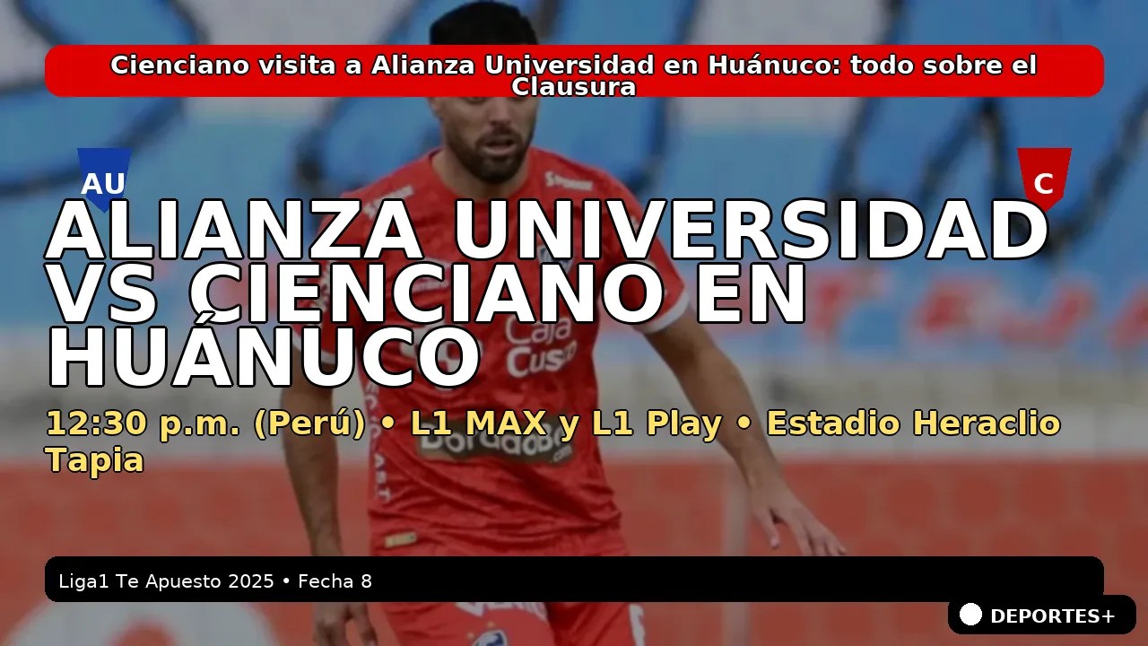 Cienciano visita a Alianza Universidad en Huánuco:– ¿A Qué Hora Empieza el Partido del Clausura?