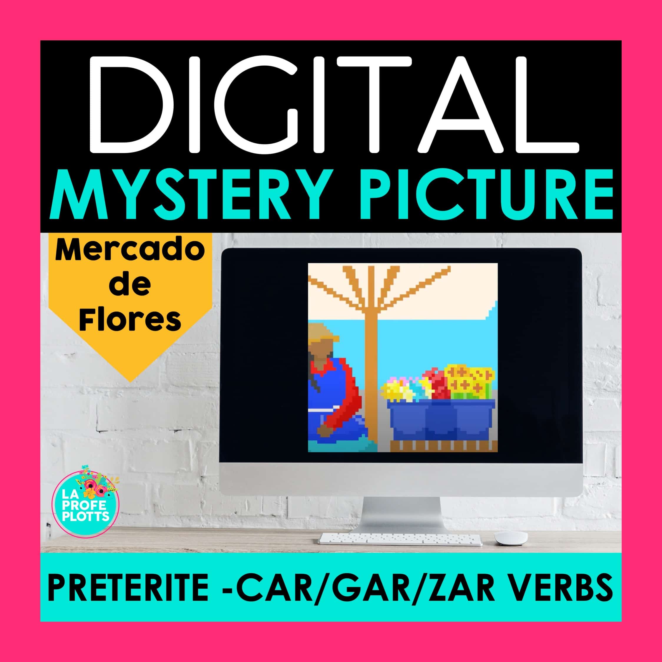 Preterite CAR GAR ZAR Verbs Digital Mystery Picture La Profe Plotts